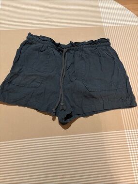 Universal Thread Black Drawcord Linen-Blend Pocket Shorts